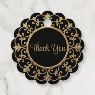 Elegant Dark Gothic Wedding Favour Tag