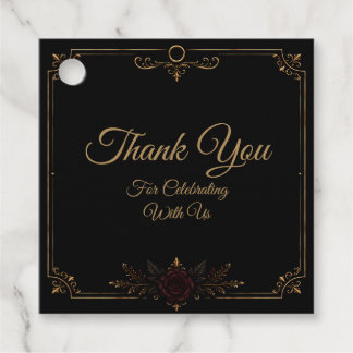 Elegant Dark Gothic Wedding Favour Tag