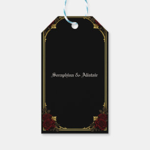Elegant Dark Gothic Wedding Favour Tag