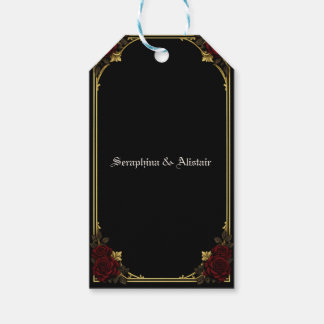Elegant Dark Gothic Wedding Favour Tag