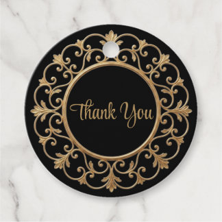 Elegant Dark Gothic Wedding Favour Tag