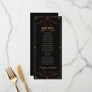 Elegant Dark Gothic Wedding Menu