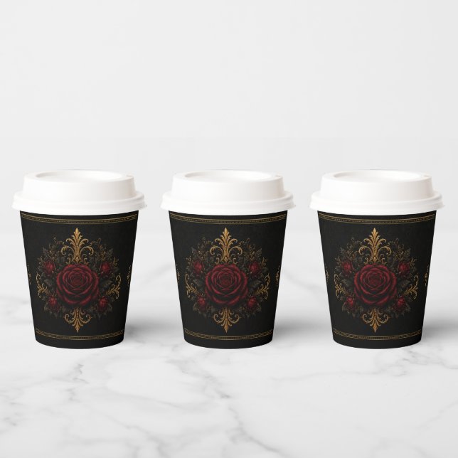 Elegant Dark Gothic Wedding Paper Cups (Multi)