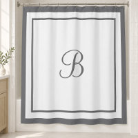 Elegant Dark Gray Border Script Monogram