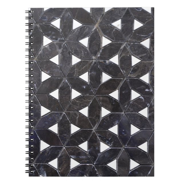 Elegant dark gray flower of life pattern spiral notebook (Front)