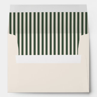 Elegant Dark Green and Cream Stripes  Envelope