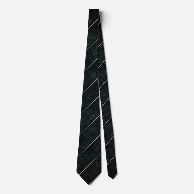 Elegant Dark Green Diagonal Striped Tie (Front)