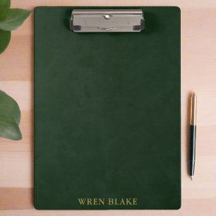 Elegant Dark Green & Gold Typography Corporate Clipboard