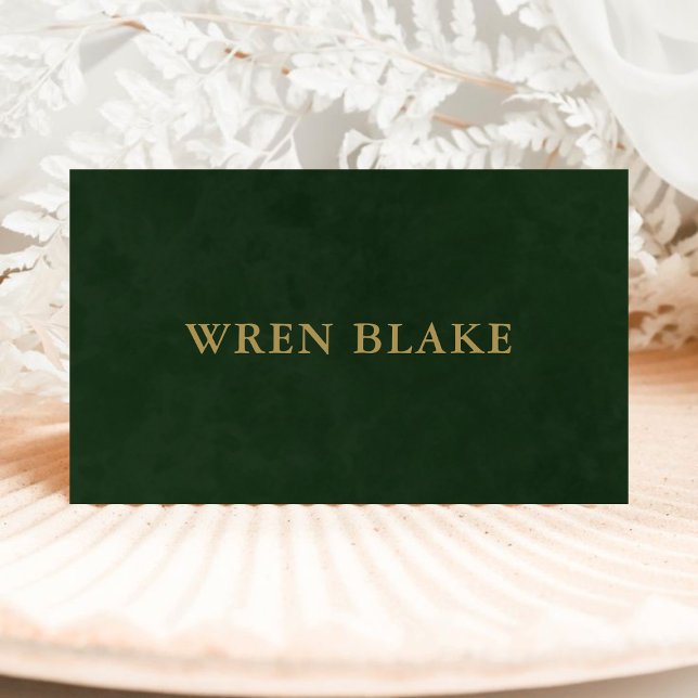 Elegant Dark Green Leather Professional Classy Business Card (Creator Uploaded)