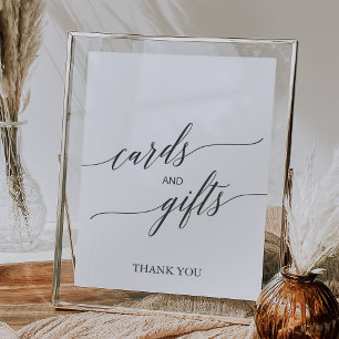 Elegant Dark Grey Calligraphy Cards and Gifts Sign