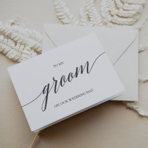 Elegant Dark Grey Calligraphy To My Groom Card