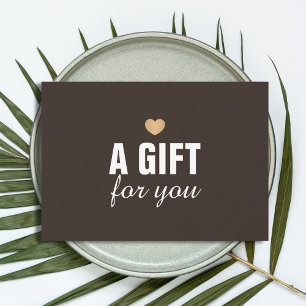 Elegant Dark Grey Faux Gold Heart