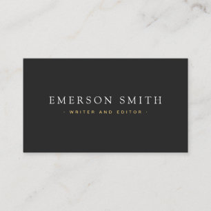 Elegant dark grey modern minimal professional business card