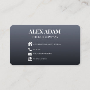 Elegant Dark Grey Rounded Corner Business Card