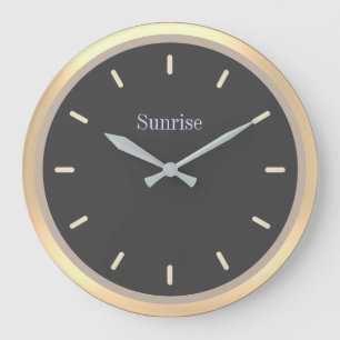 Elegant Dark Grey & Sand Beige Large Clock