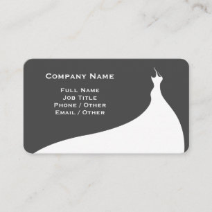 Elegant Dark Grey Wedding Dress Business Card