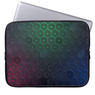 Elegant Dark Hexagonal Pattern Laptop Sleeve