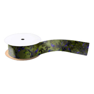 Elegant Dark Hop Vine Abstract Design Satin Ribbon