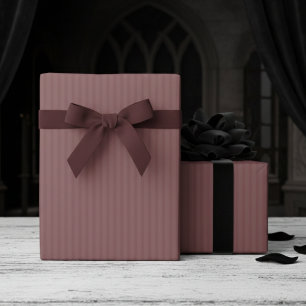 Elegant Dark Mauve Pinstripes Wrapping Paper