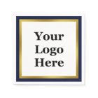 Elegant Dark Midnight Blue White Gold Your Logo