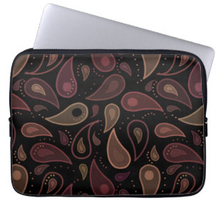Elegant Dark Modern Paisley Pattern Laptop Sleeve