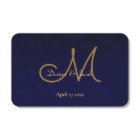Elegant Dark Navy Blue Gold Wedding Monogram