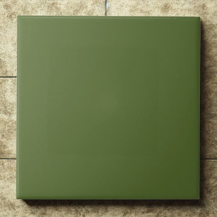 Elegant Dark Olive Green #556b2f Modern Tile