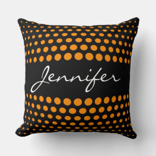 Elegant Dark orange Polka Dots Pattern Cushion