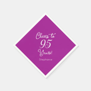 Elegant Dark Pink Cheers to 95 Years 95th Birthday Napkin