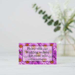 Elegant dark pink magenta floral daisies enclosure card