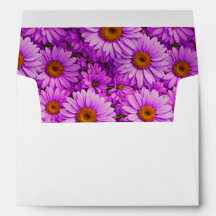 Elegant dark pink magenta floral daisies envelope