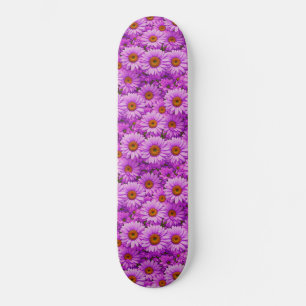 Elegant dark pink magenta floral daisies skateboard