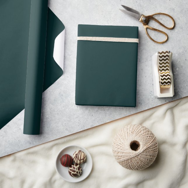elegant dark plain green  wrapping paper (Crafts)