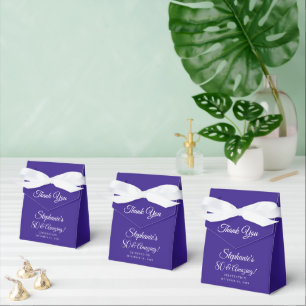 Elegant Dark Purple 80 and Amazing Birthday Party Favour Box