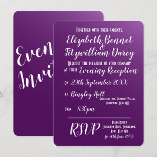 Elegant Dark Purple Evening Invitation