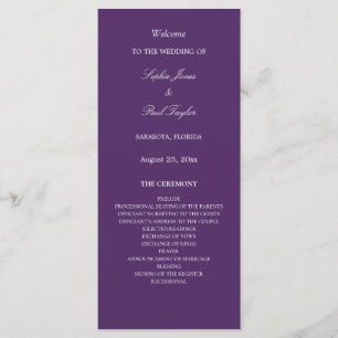 Elegant Dark Purple Wedding Program