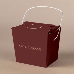 Elegant Dark Red & Blush Pink Typography  Favour Box
