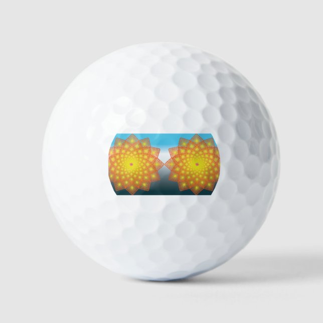 Elegant Dark Red Geometric Pattern Stainless Steel Golf Balls (Front)