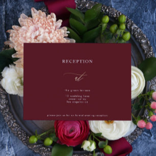 Elegant Dark Red Plum Burgundy Gold The Wedding Invitation