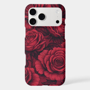 Elegant Dark Red Roses Gothic Floral iPhone case