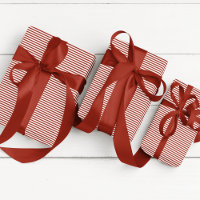 Elegant Dark Red Thin Striped