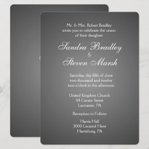 Elegant Dark Silver Wedding Invitations