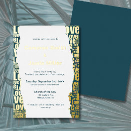 Elegant Dark Slate Grey Love Typography Wedding