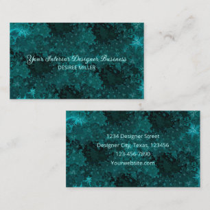 Elegant Dark Teal Antique Vintage Watercolor Business Card