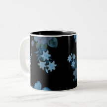 Elegant Dark Teal Floral Pattern Coffee Mug