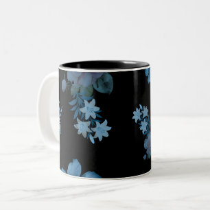 Elegant Dark Teal Floral Pattern Coffee Mug