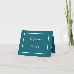 elegant dark teal & white guest Seating Cards