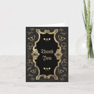 Elegant Dark Victorian Gothic Baby Shower Thank You Card