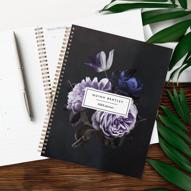 Elegant Dark Violet Floral Bouquet | Personalised Planner (Creator Uploaded)
