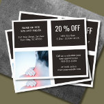 Elegant Dark White Blue Photo Massage Therapist Flyer<br><div class="desc">Elegant flyer,  coupon design template with a professional studio photo. Perfect marketing tool for your customers. This flyer is fully customisable,  you can add your personal details to it easily. If you need any help to customise it,  please contact us. 
You can match this product with business cards.</div>
